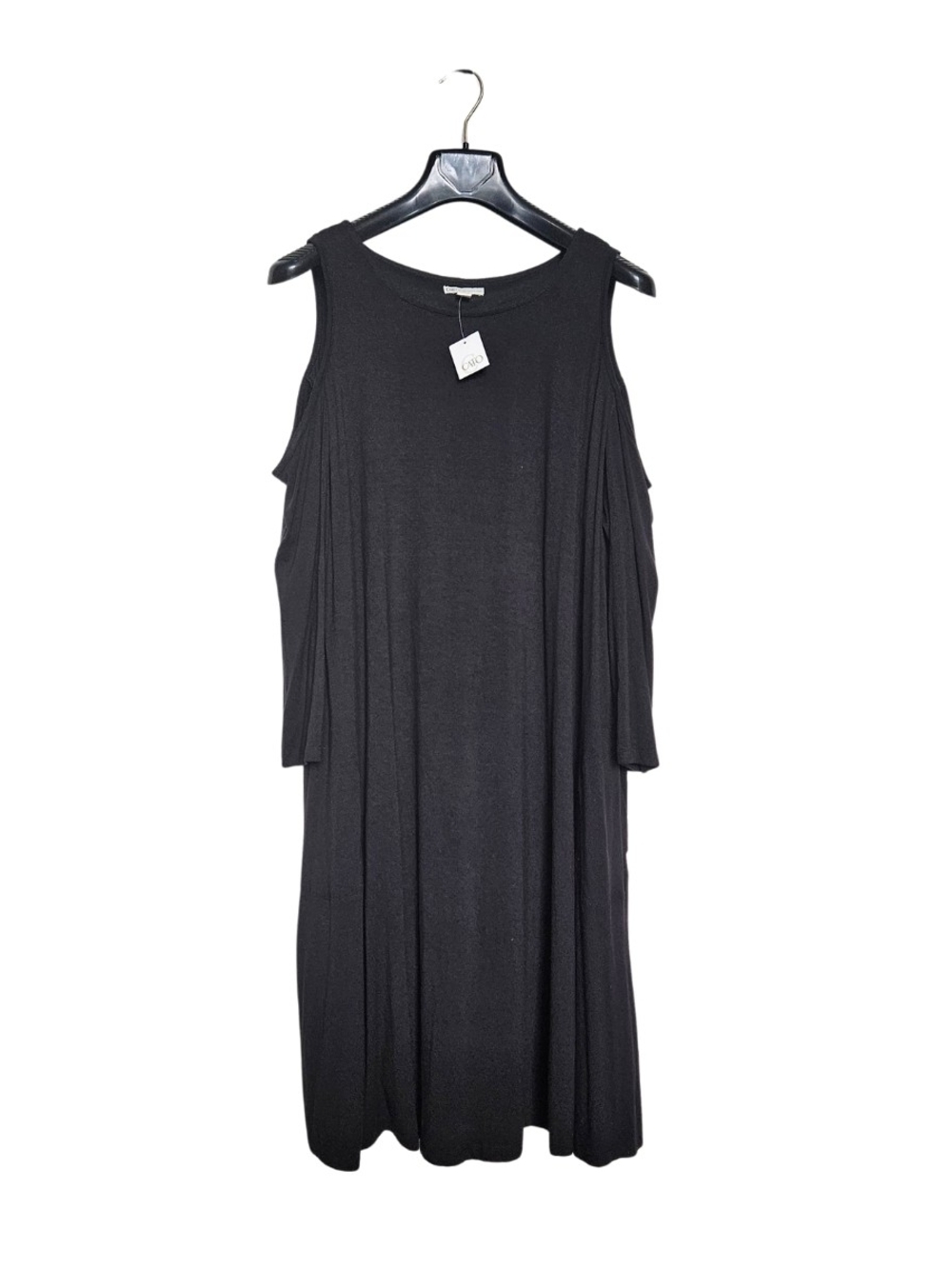 NWT Cato Women's Plus Size 18/20W Black Cold-Shoulder Long Sleeve Midi Dress